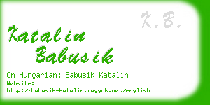 katalin babusik business card